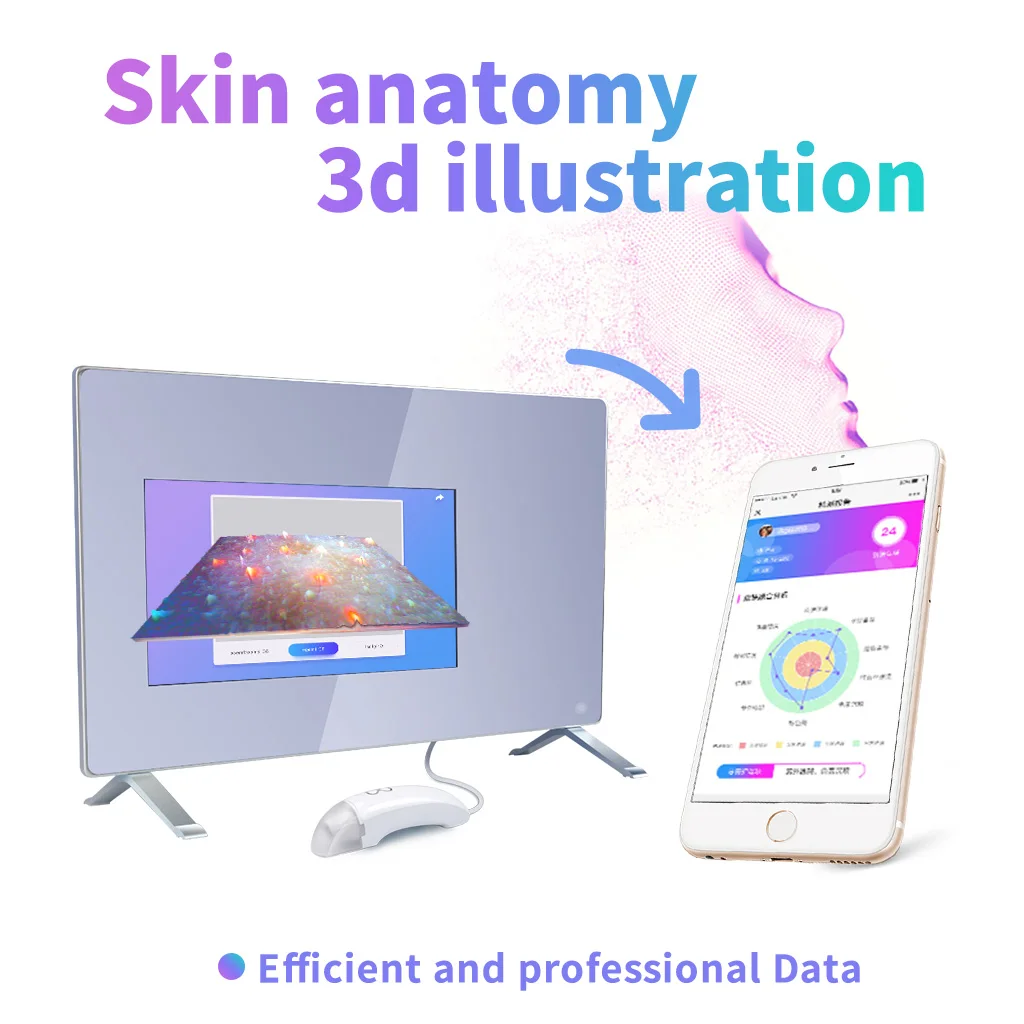 Korea mirror skin analyzer uv skin analyzer 3d facial skin analyzer