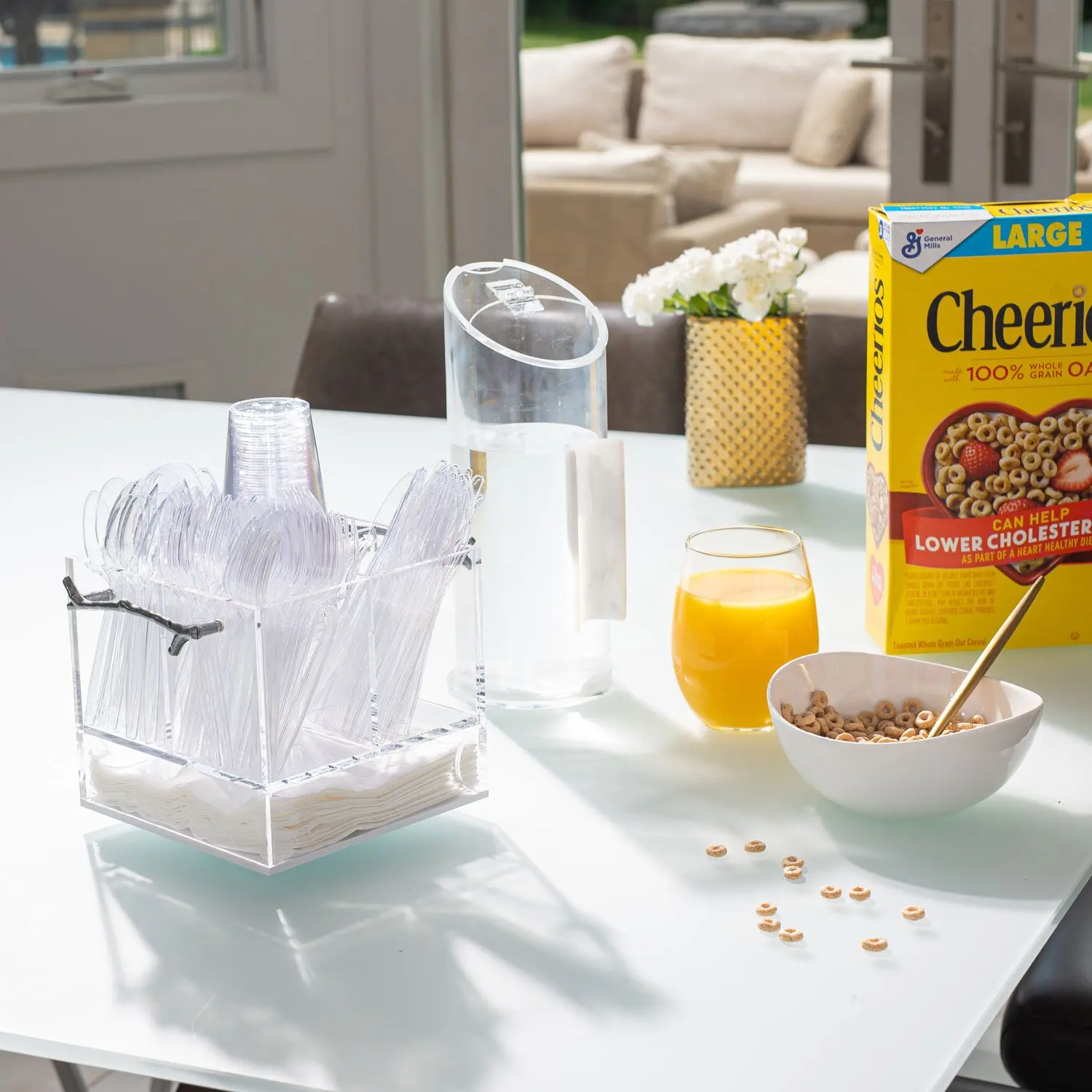 Acrylic custom napkin box coffee milk tea shop equipment commercial knife and fork sorting storage caddy box