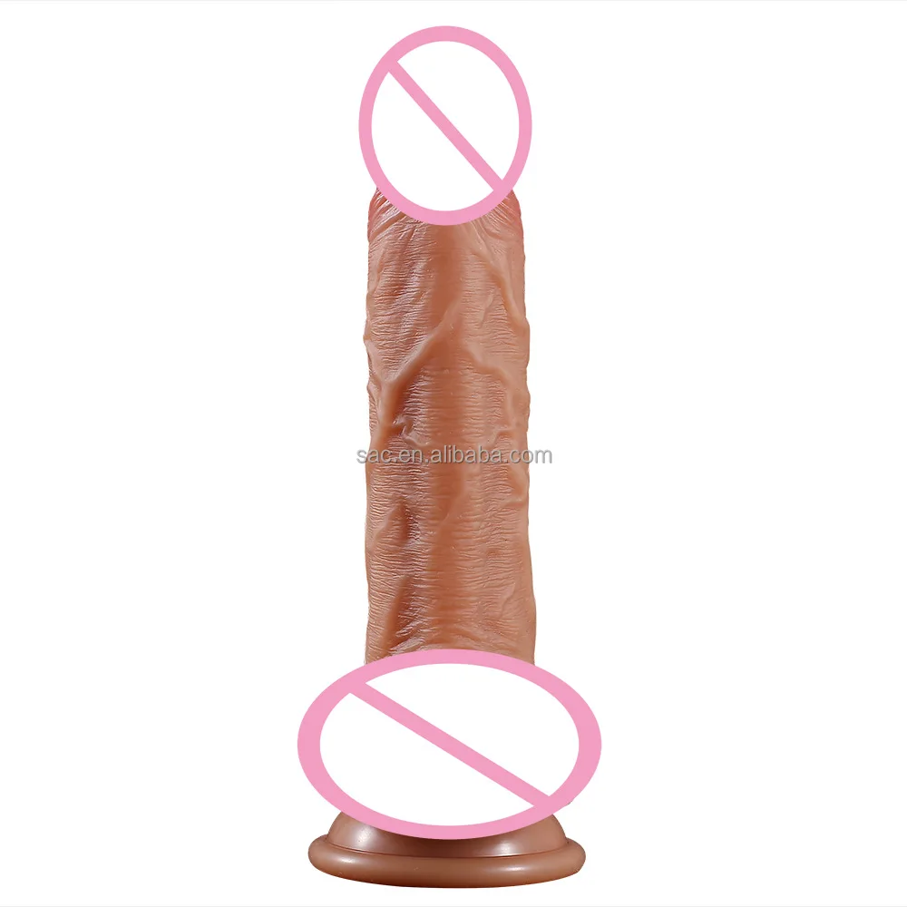 SacKnove Women Big Penis Sex Toy Masturbating Flexible Mushroom Head Rubber Blue Vein Real Skin Double Liquid Silicone Dildo