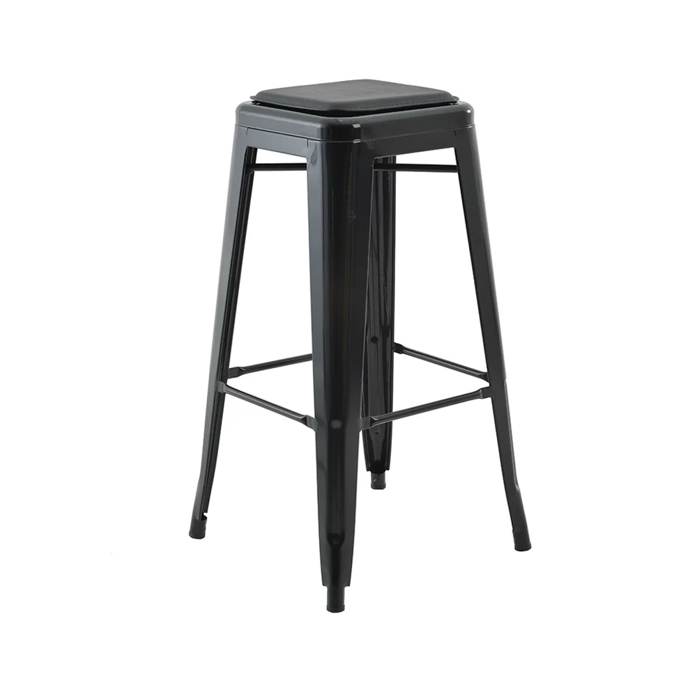 American Style Colorful Stackable Metal Bar Stool Chairs For Kitchen