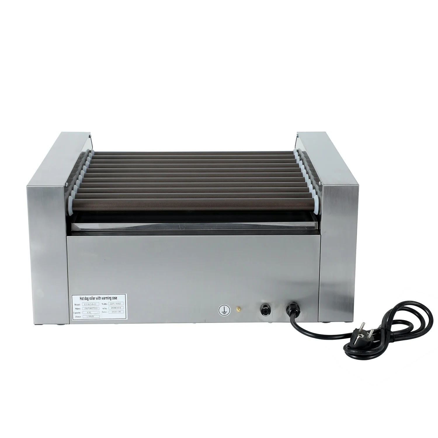 Commercial Hot Dog Roller with warming showcase Stainless SteelSausage Roller for party Camping Cooking Hot Dog Grill Machine