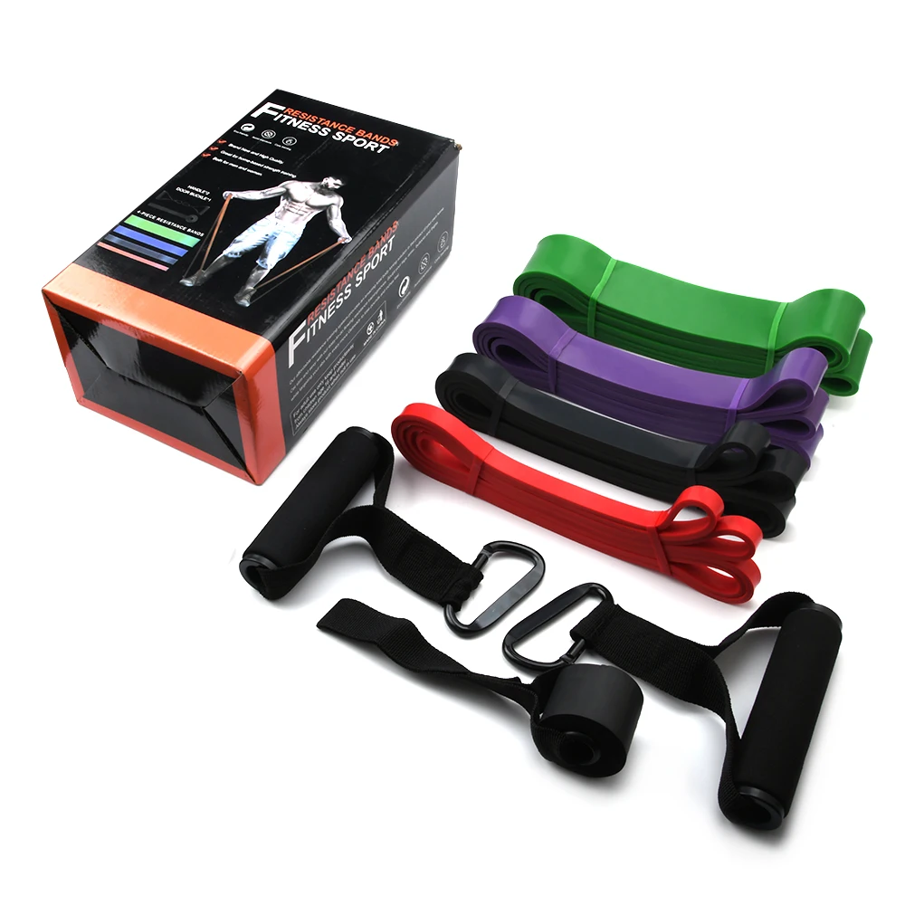 Wholesale Yoga Loop Tpe Gym Fitness Resist Custom Logo Exercise Elastic Long Resistance Band Set