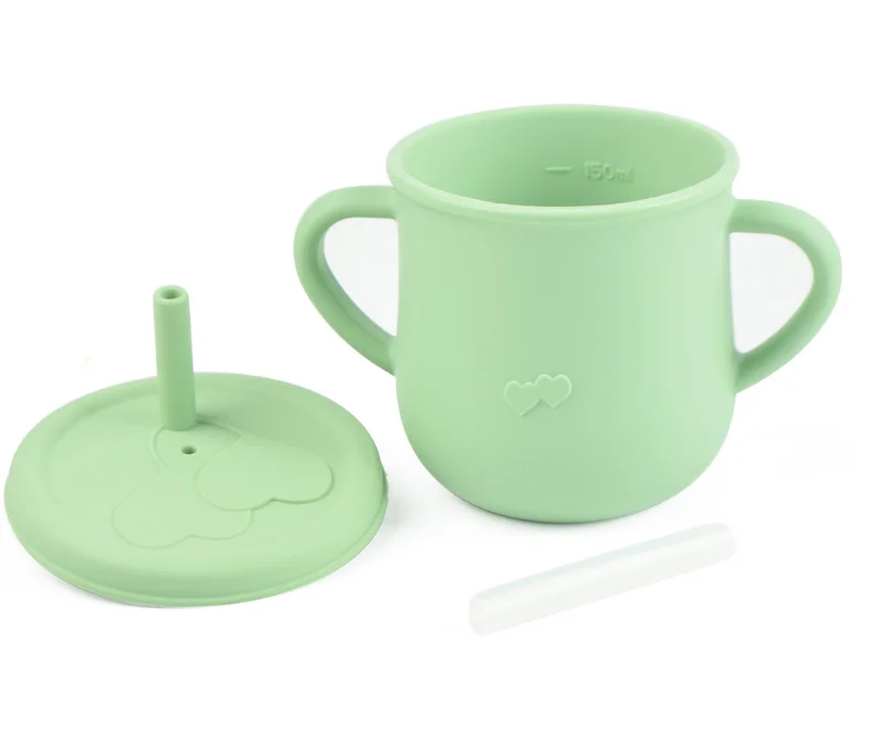New type top sale eco-friendly silicone toddler cup straw, bpa silicone straw cup