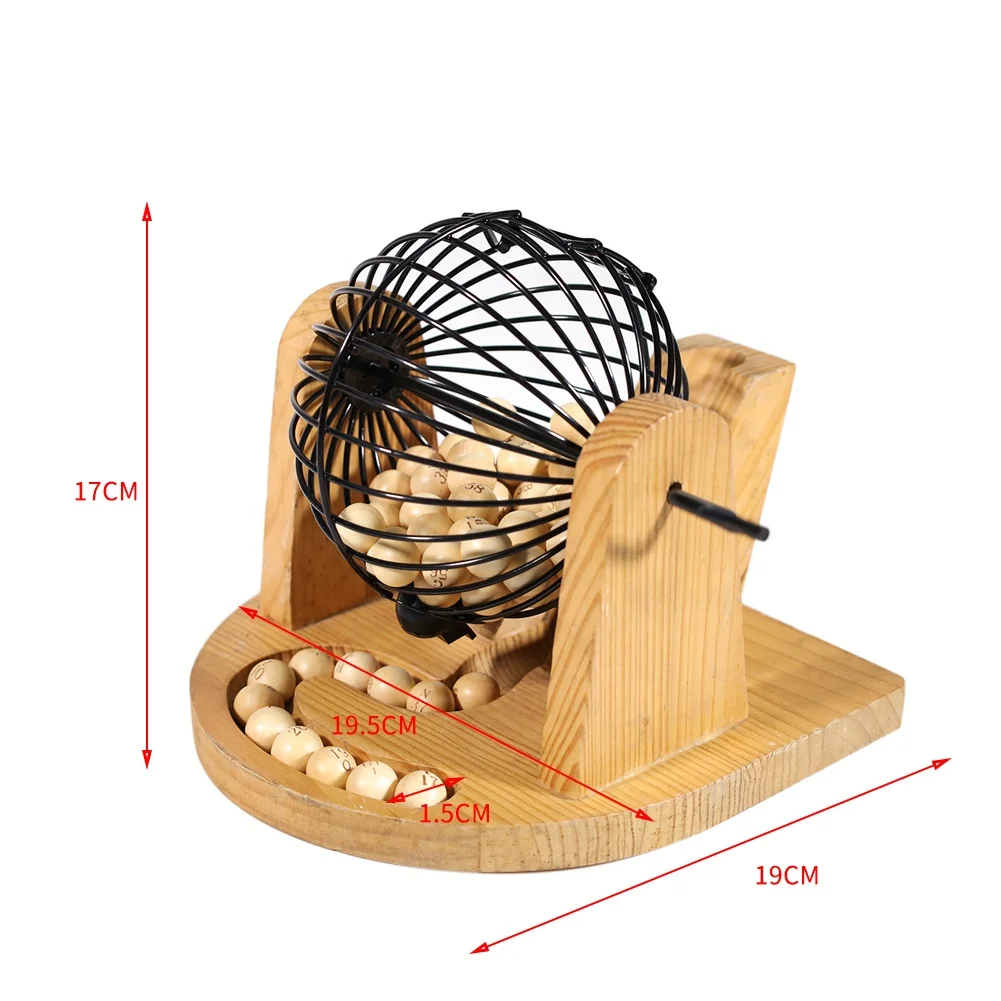 EASTOMMY ET-230403 Wooden bingo game machinebingo bingo Lotto ball games Family parties, barbecue parties.Suitable for all ages