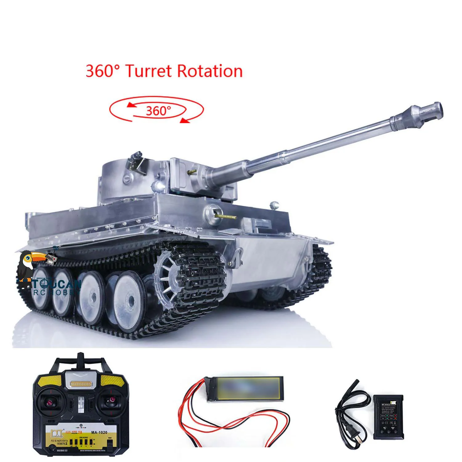 Mato RTR RC Tank Full Metal 1/16 German Tiger I Infrared Barrel Recoil 1220 Multifunction Model for Boy Rc Toys