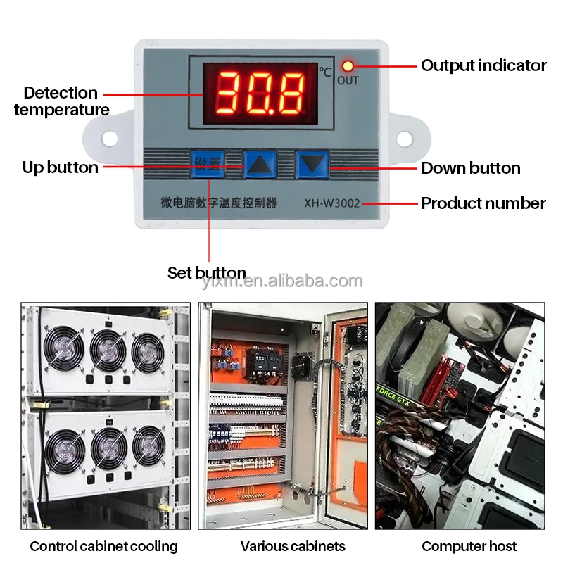 110V-220V/1500W широко применение XH-W3002 Термостат Датчик температуры цифровой регулятор
