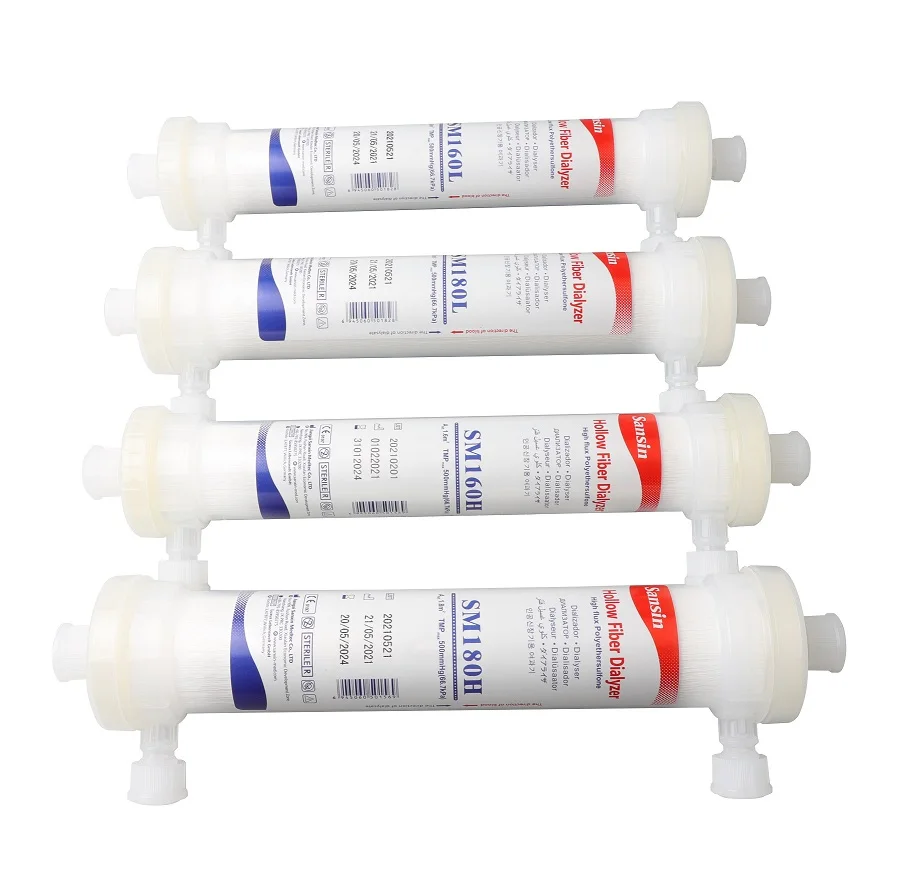 
160L Disposable Low Flux Hollow Fibre Polysulfone Hemodialysis Dialyzer 