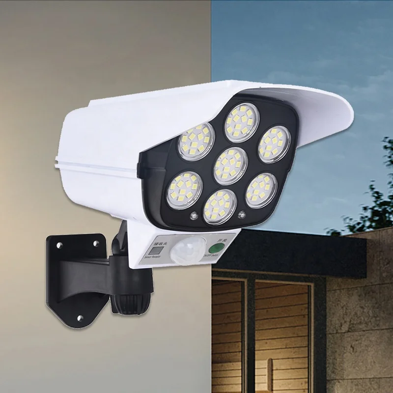Surveillance Cameras Led Simulation Monitoring Security Lighting Solar Motion Sensor Wall Lamp Outdoor