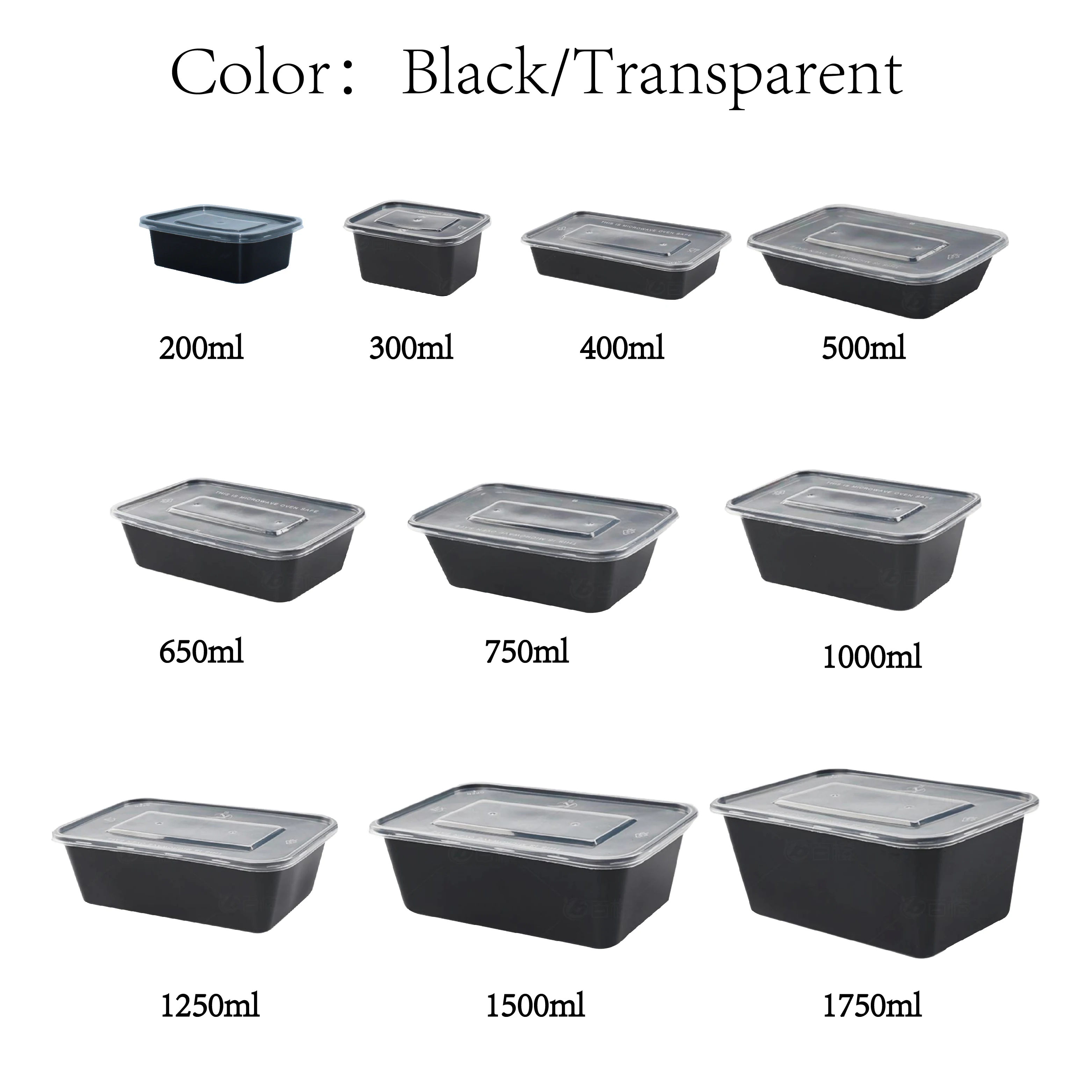 750ml Takeaway Microwavable Plastic Disposable  Food Storage container transparent pp plastic Lunch Boxes one time use