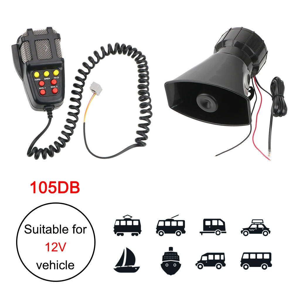 Car alarm horn, 7-tone wireless alarm horn, call recording horn, 7tone Sirenhorn remote control