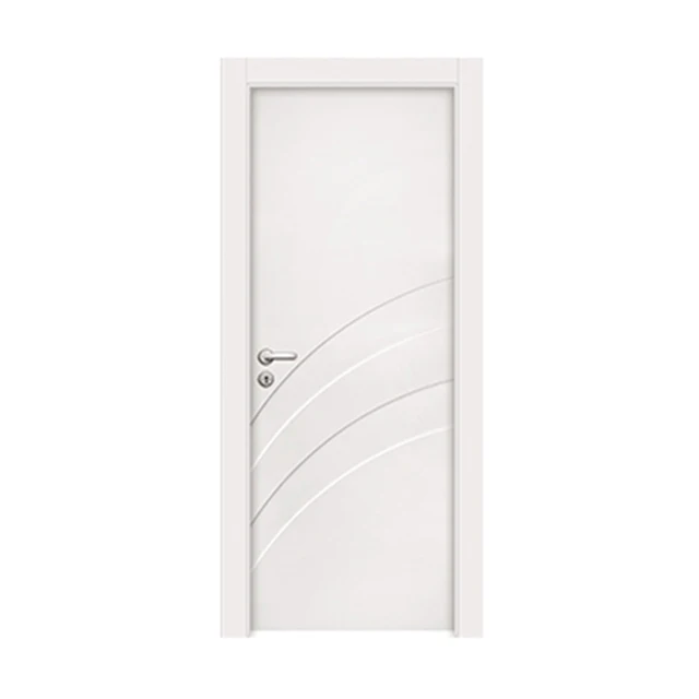 China professional water proof customized size interior white pvc wpc polymer room door for israel market with lock price