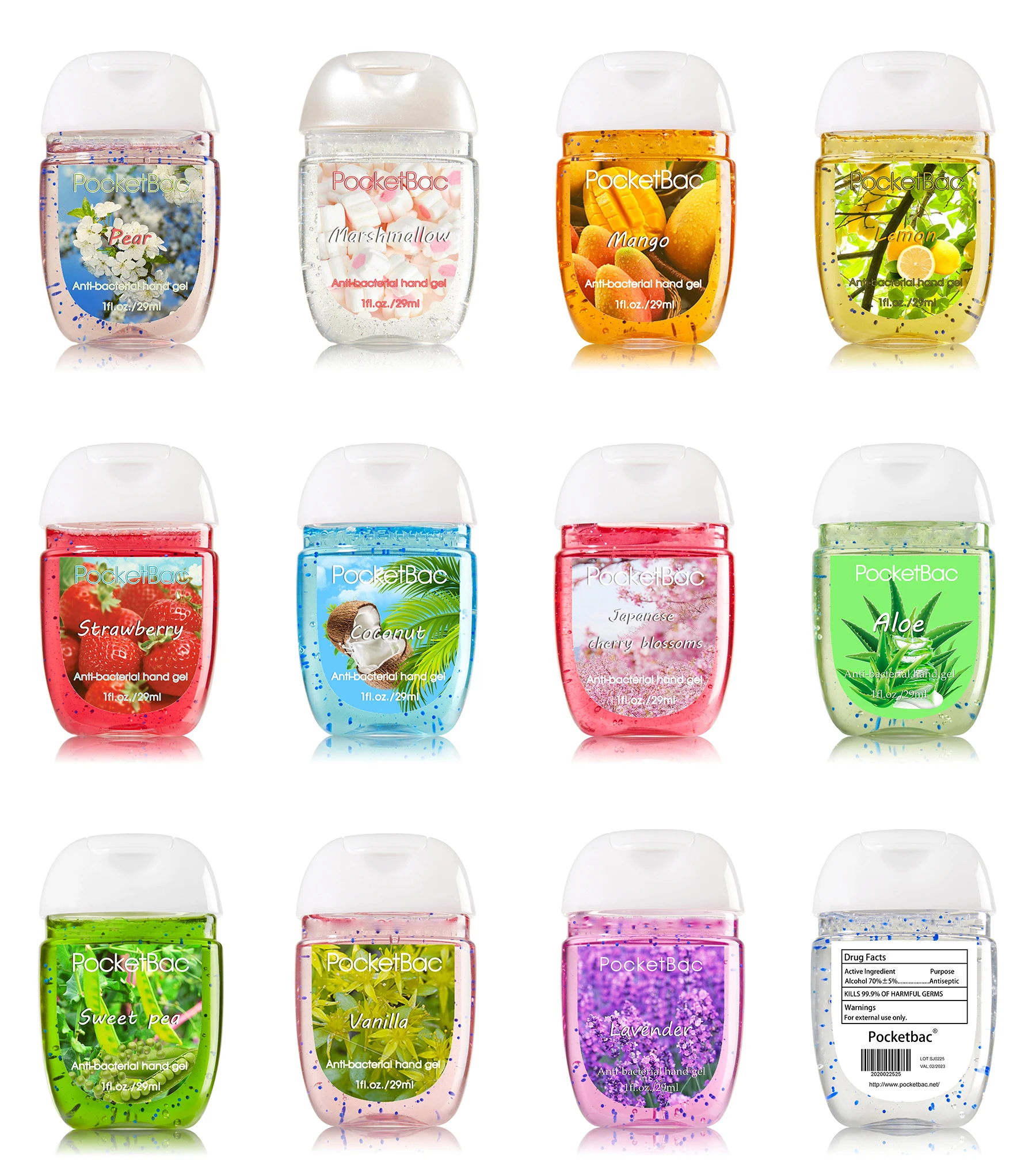 Aloe scent hand sanitizer gel with pocketbac brand sanitizer by Dongguan shunjin