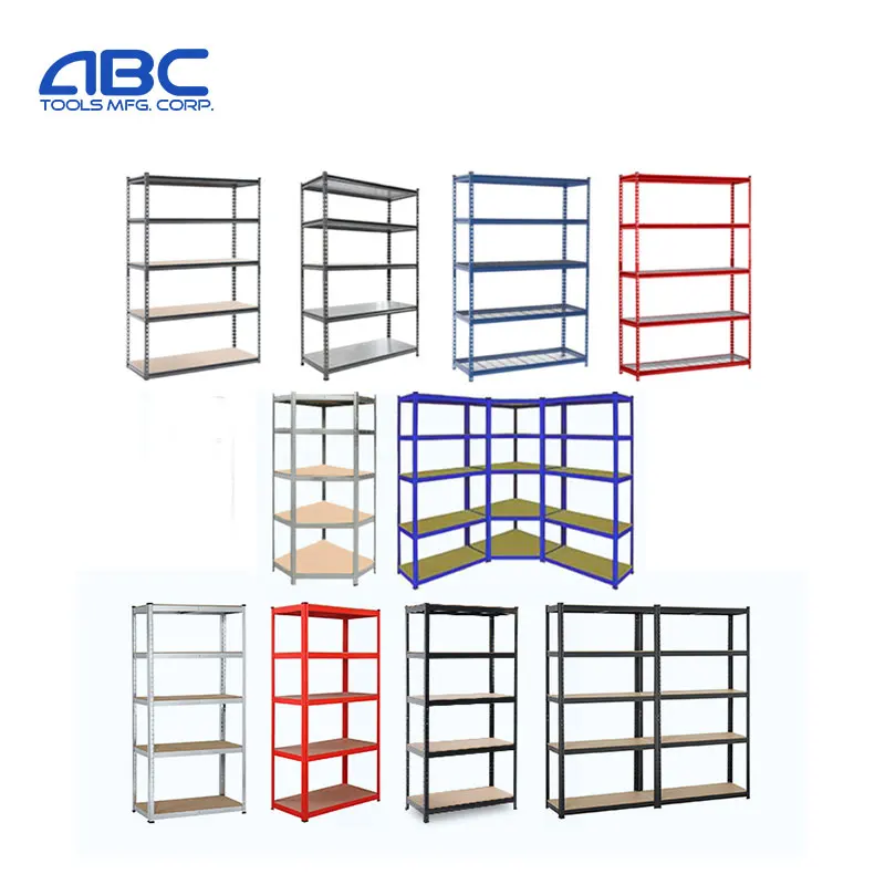 Heavy duty 5 layer stacking boltless galvanized steel storage shelving rack 200x150x40