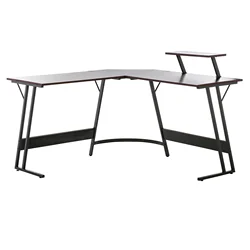 L Shaped Computer Corner gaming table pc Desk with Monitor Shelf