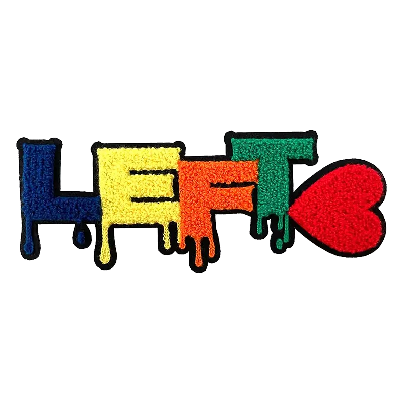 High Quality iron on letters custom embroidered patches Towel Chenille Patch