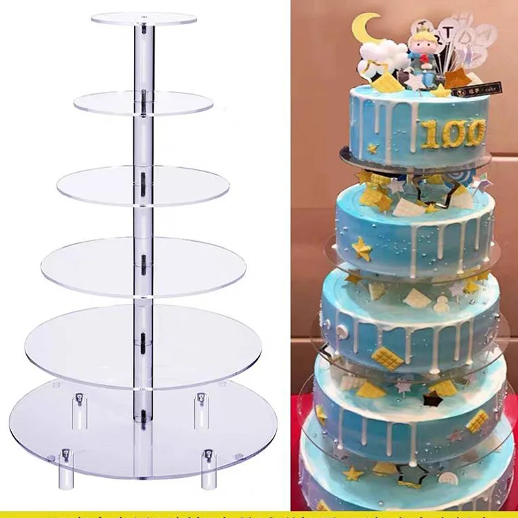 Round Acrylic  Wedding Cake Display Stand