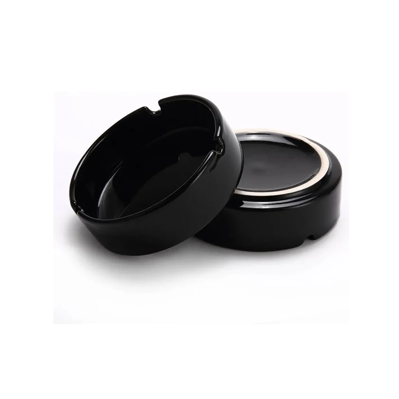 Пепельница для сигарет глянцевая черная керамическая пепельница для улицы в помещении настольная пепельница для курения пепельница для дома с индивидуальным логотипом умная пепельница