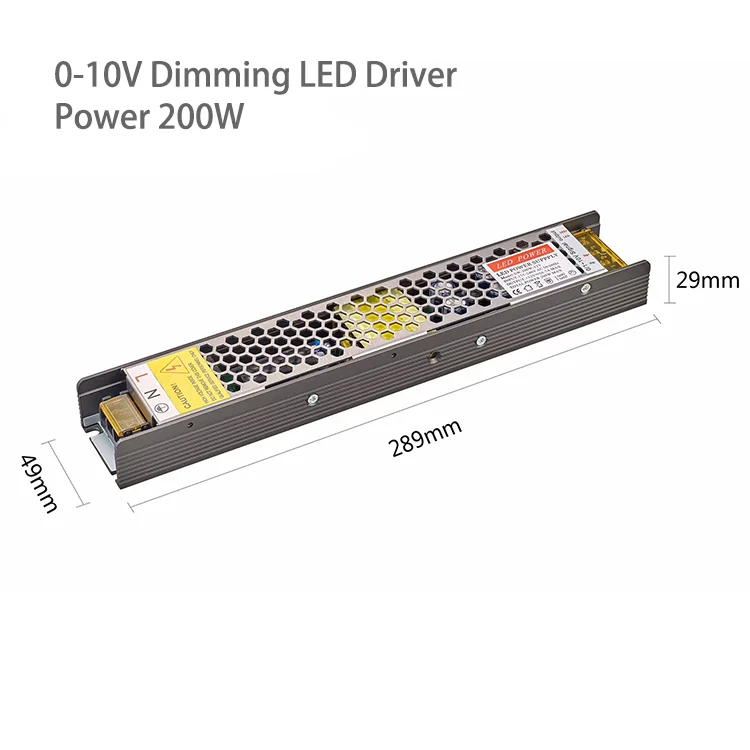 Wholesale High Quality  Constant Voltage DC12V 24V 60W 100W 150W 200W LED Dimmer 0-10V Dimmable LED Driver