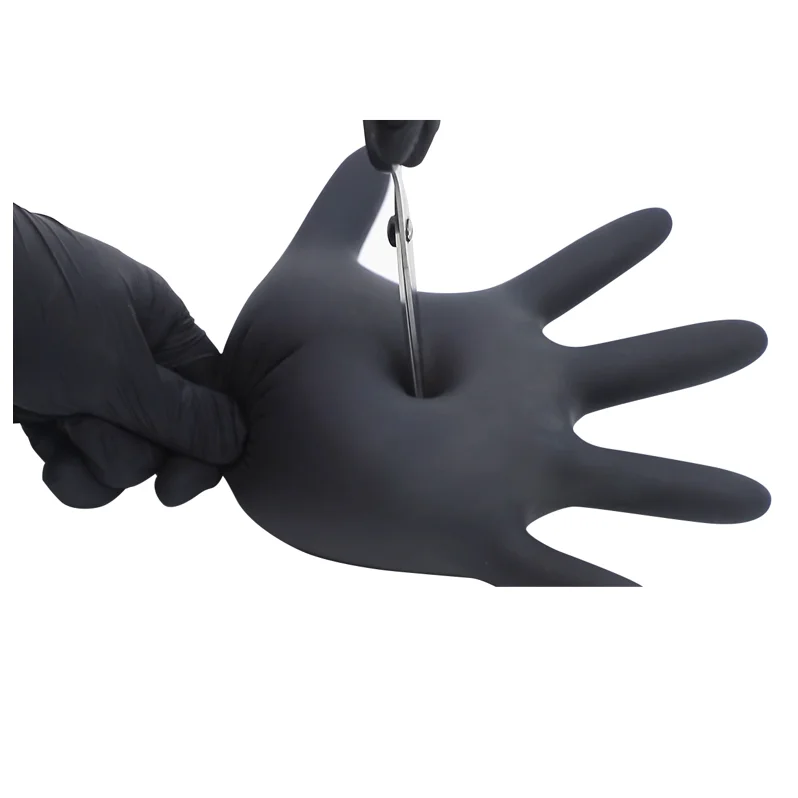 Black Nitrile Gloves Purism Factory Wholesale EN374  CE EN388 Industrial Grade Anti-Chemical  Safety Glove
