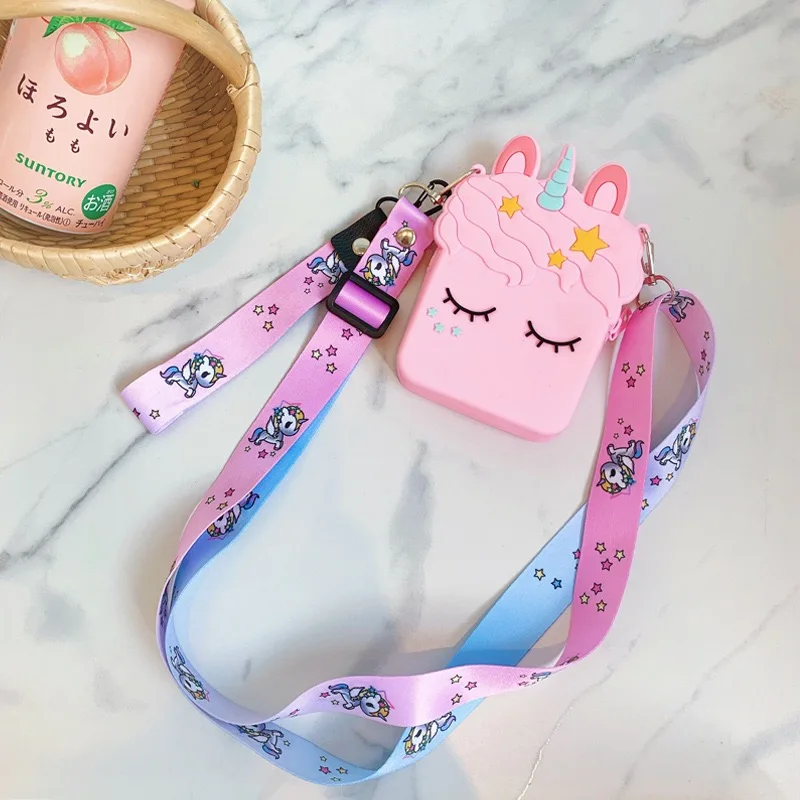 
Wholesale Waterproof Silicone Cartoon Cute INS Unicorn Coin Purse Zipper Money Purse Wallet Multi-funaction Cheap Storage Bag 