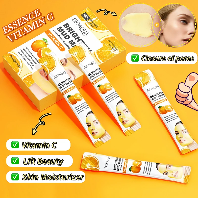 OEM BIOAQUA Organic Vegan Hyaluronic Acid Vitamin E Nourishing Whitening Brightening Sensitive Skin Facial Mud Mask