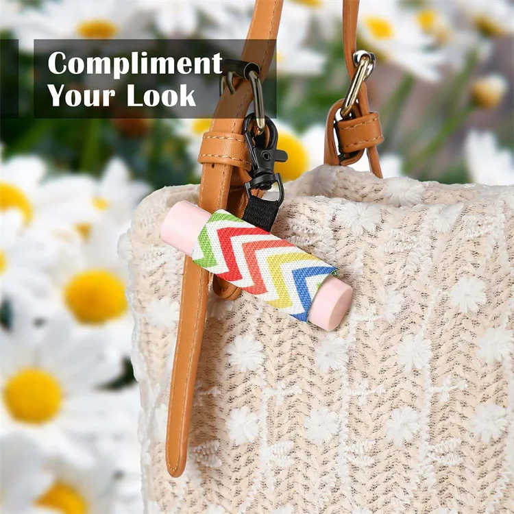 Manufacturer Custom Logo Sublimation Lip Balm Holder Sleeve Lipstick Bag Keychain Lipstick Chapstick Holder Keychain