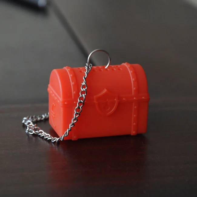 FL- Factory pirate adventure treasure chest box silicone reusable loose leaf tea infuser strainer ball infusor