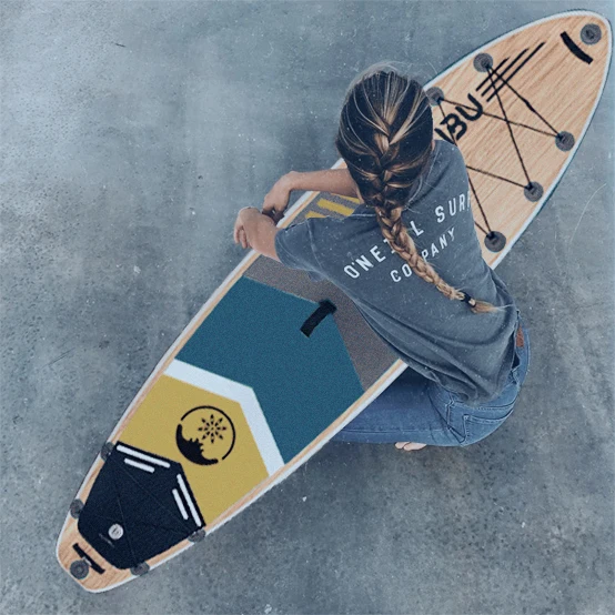 QIBU Hot sale new design wooden inflatable stand up paddle board sup board free shipping