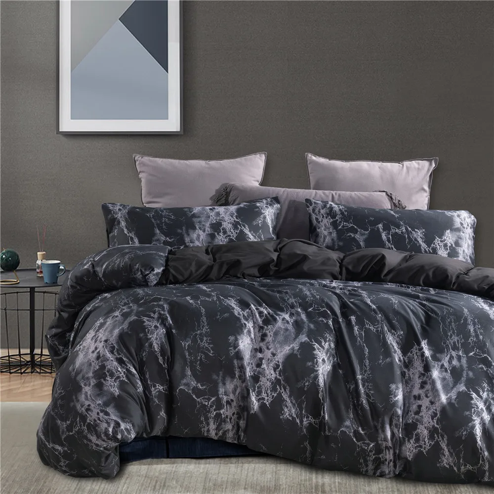 Machine washable microfiber duvet sets fashion ultra soft queen bed sets 100% microfiber floral reactive printing sheets sets