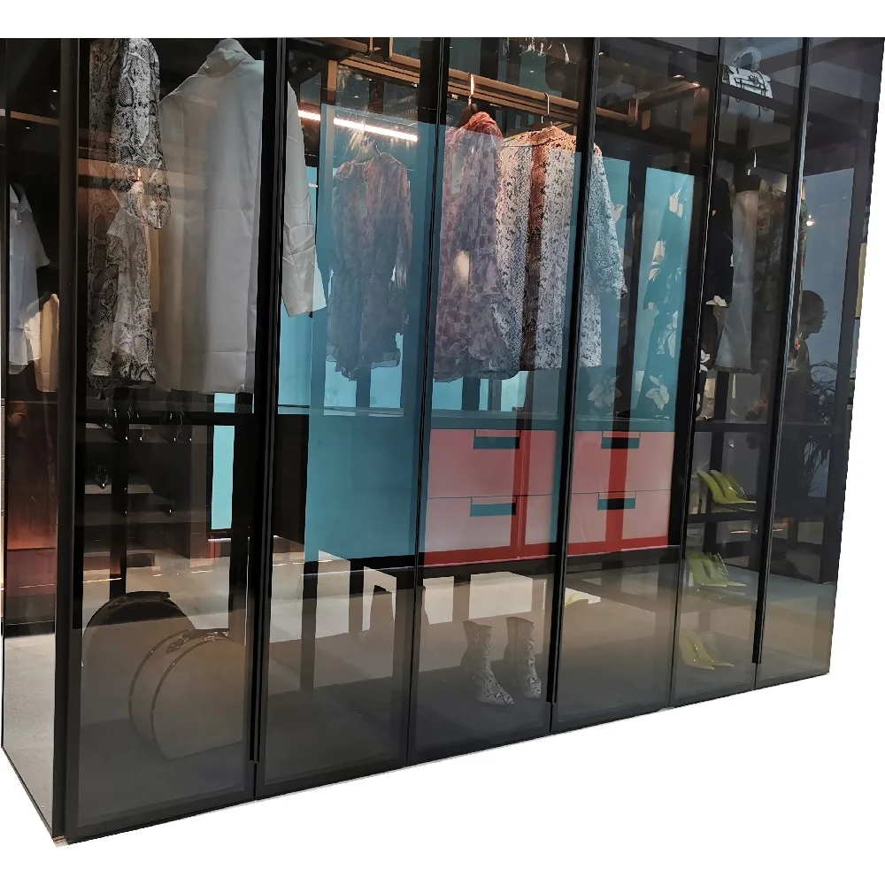 2 Years Warranty Glass Wardrobe Cabinet Bedroom Wall Design Bedroom Furniture