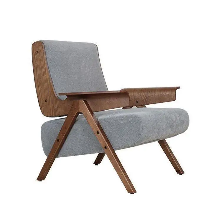 Modern Designer Single Sofa Chair  Wind Solid Wood Leisure for Small Family for Home Furniture