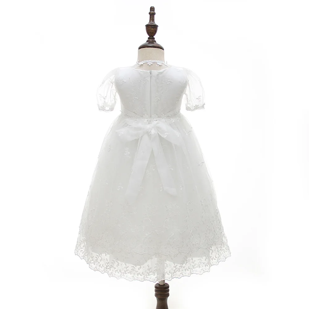 New Arrivals Long Baby Lace Christening Dress Baby Girls Baptism Gowns