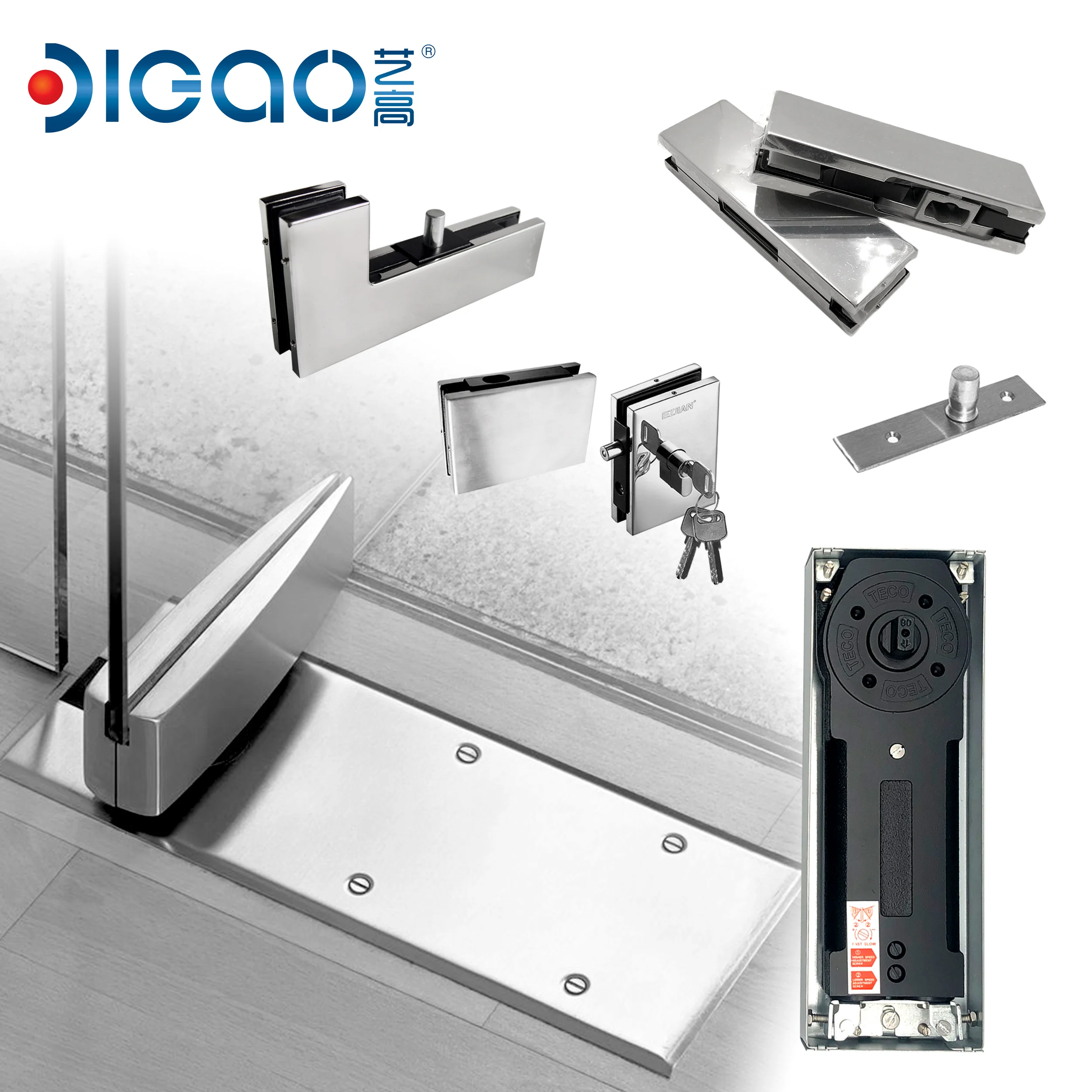 8-12mm Door Small Size Top Patch Fitting Glass Door Clip Door Clamp Hinge Floor Spring Patch Fitting