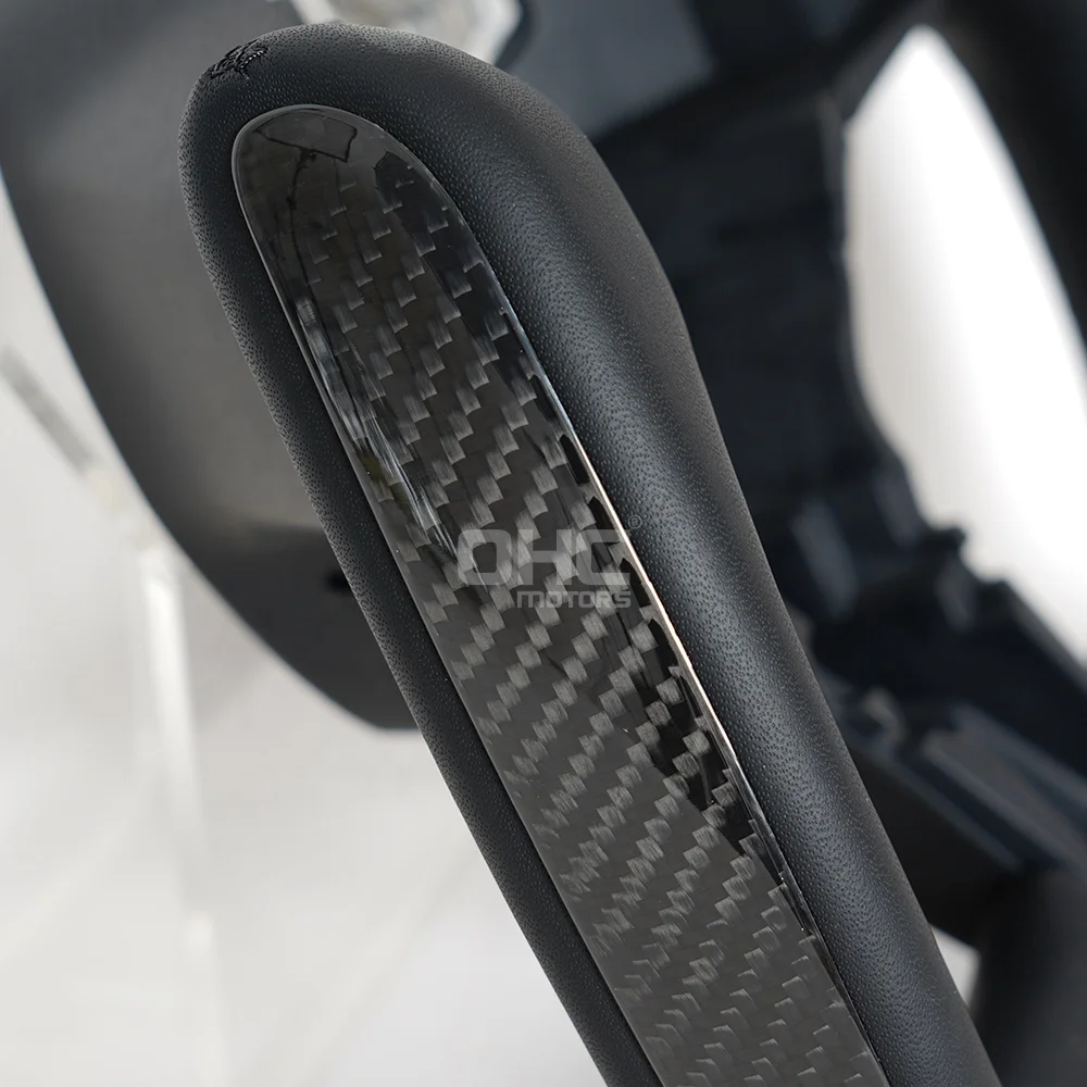 US Warehouse Black Smooth Leather Steering Wheel For Tesla Yoke Model 3 Steering Wheel With Heated 2016 2018 2019 2020 2021 2022