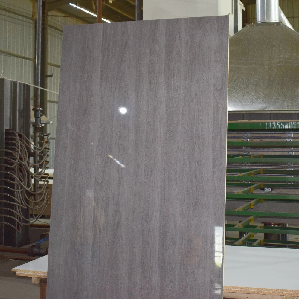 Custom  high glossy Titanium porcelain paper laminated engineered wood boards