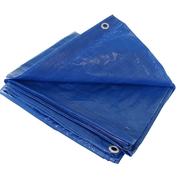 heavy duty blue heat reflective 150gsm PE tarpaulin sheet roll with printing
