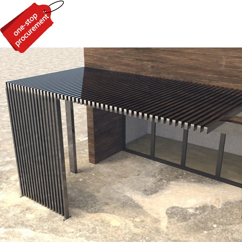 easy installing aluminum wood grain /powder coating batten pergola system