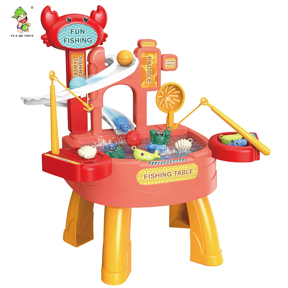 2024 NEW 2in1 Play house pretend toys B/O fishing game toys Tableware food toys