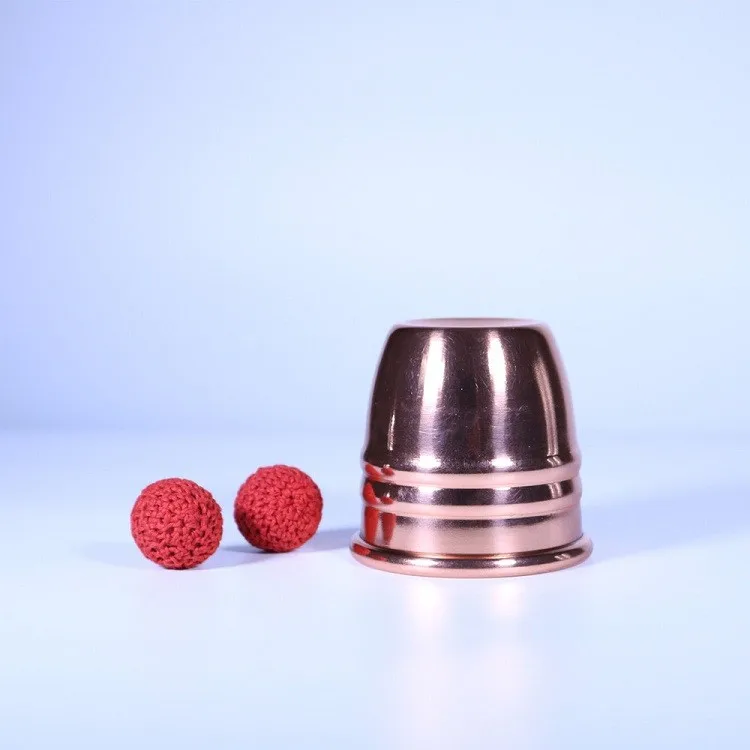 Super Professional Brass Three Cups and Balls (Large) Magic Tricks Close Up Magia Illusions Gimmick Props Mentalism Magicain