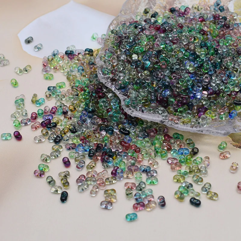 Handmade 3x6mm Color Seed Beads Loose Spacer Peanut Glass for DIY Jewelry Making Mix Color Bracelets Necklaces Lampwork Material