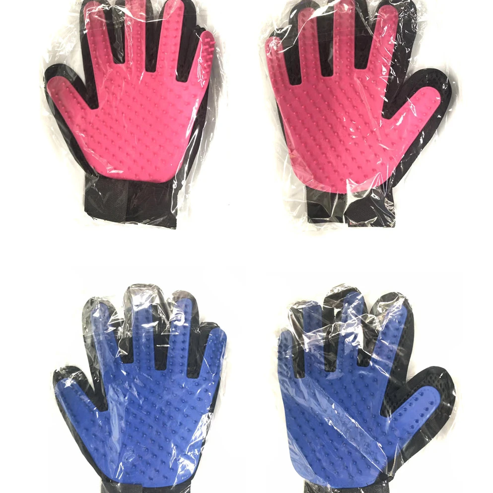 New Blue Pink Pet Cleaning  Bathing Gloves Pet Bath Comb Brush TPE Dog Cat Deshedding Gloves