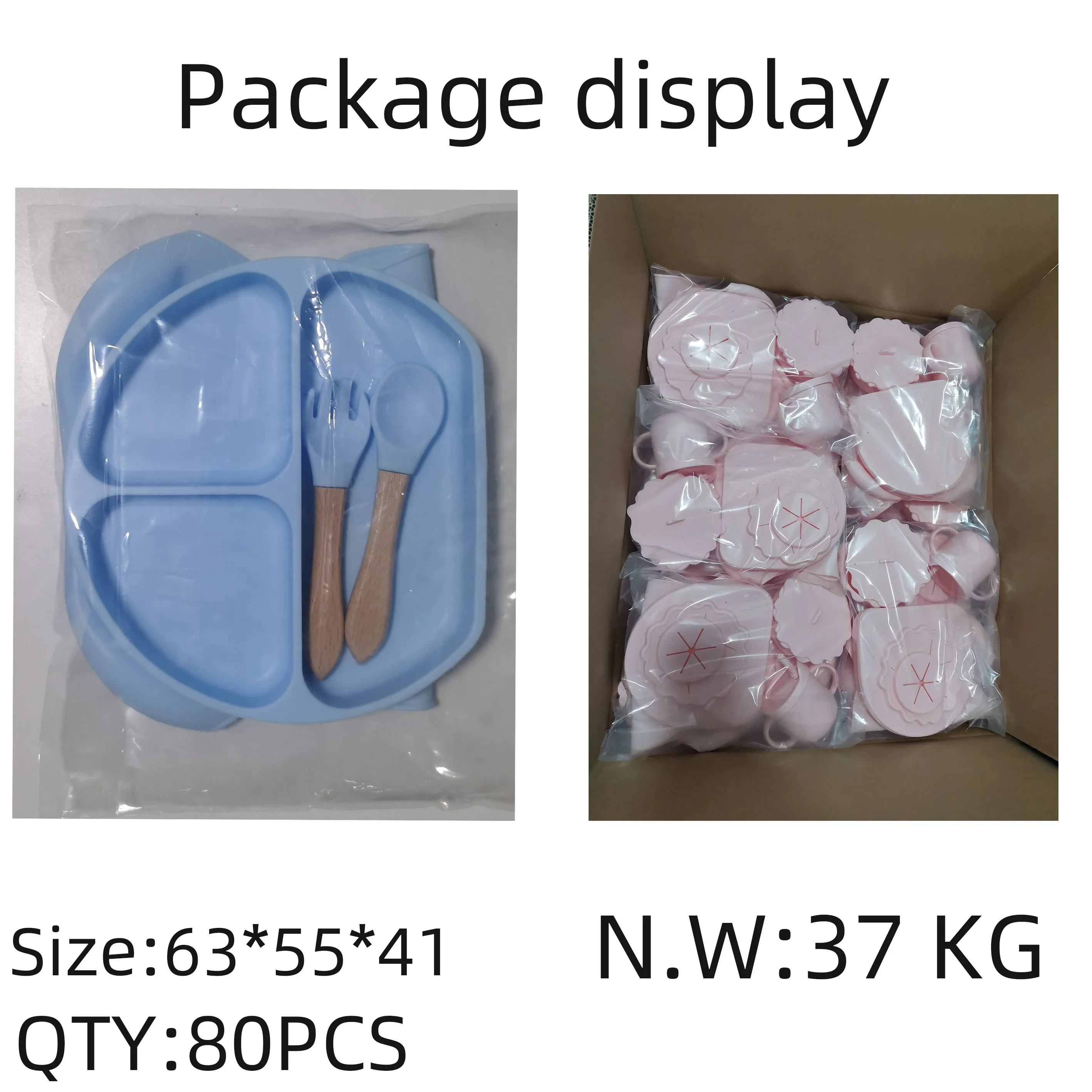 Factory Direct customizable non toxic strong suction plate and bib fork spoon cup baby silicone feeding set