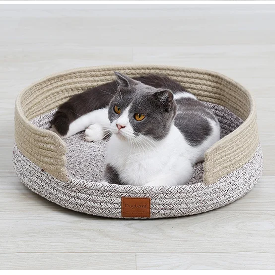 Pure Cotton Yarn Woven Pet Bed Claw Grinding Mat Cool Breathable Pet House Pet Supplies