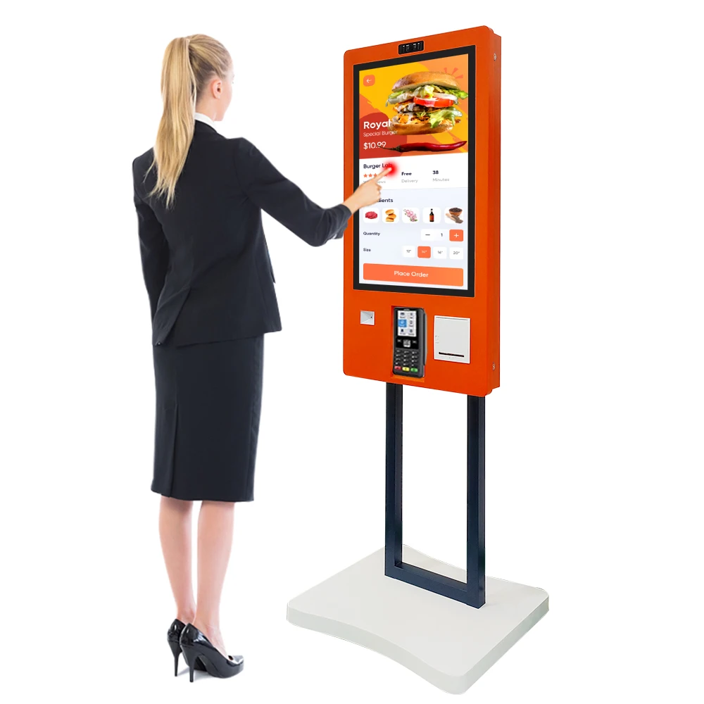 High Quality Wall Mounted Order Kiosk Weighing Self-Service Cashier Touchscreen Self Ordering Machine