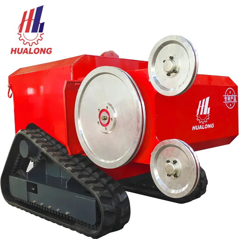 Hualong machinery HCSJ series movable Permanent magnet 55kw 75kw wire saw granite marble Quarry Stone Cutting Machine block