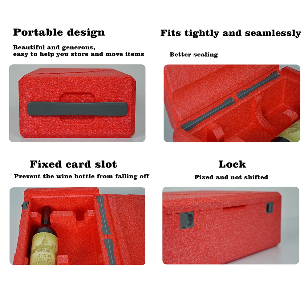 Bio Degradable Black EPP Flip Container Expanded Polypropylene Foam Insulation Wine Box For Transportation