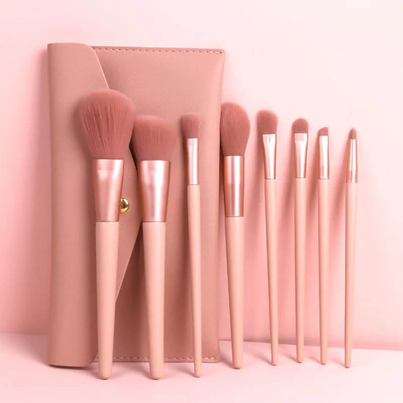 Beauty Woman Professional Makeup Brush Kit Manufacturer 8pcs Pink Makeup Brush Private Label Brocha De Maquillaje