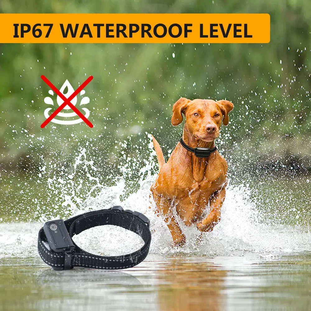 100 Levels Adjustable Remote Controlled Beep Vibration Static Shock Anti Barking Pet Dog Training Collar For 2 Dogs