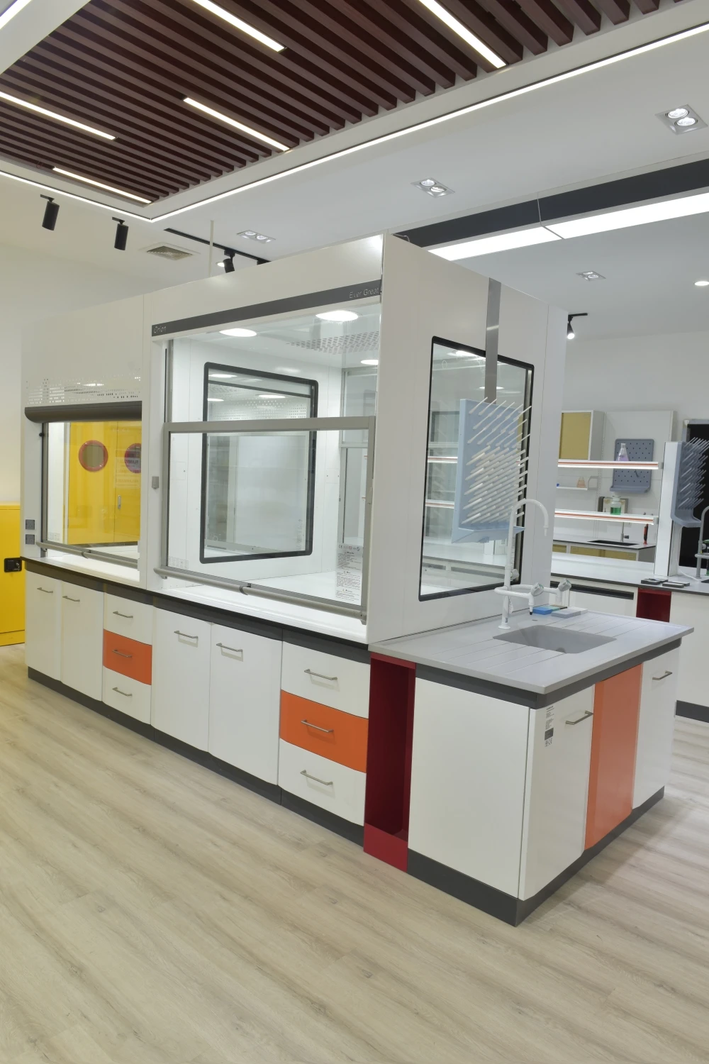 Free Design Medical Chemistry Laboratory Furniture Lab Tables with Steel Cabinet Lab Bench