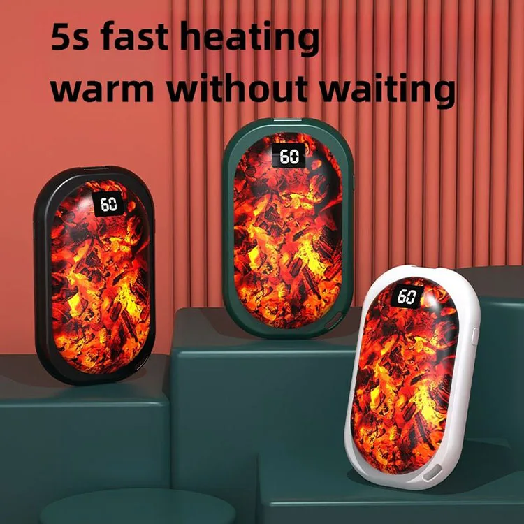 2 in 1 Flame Hand Warmers USB Rechargeable,Portable Electric Pocket-Sized Hand Warmers Reusable 3 Heat Settings